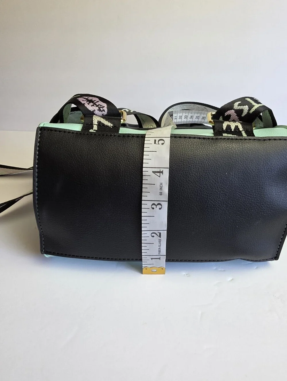 Betsey Johnson ~ Luv Betsey Small Cat Backpack/Purse Mint Gold Black Vegan Leath